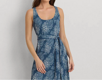 Floral Print Tie Midi Dress.