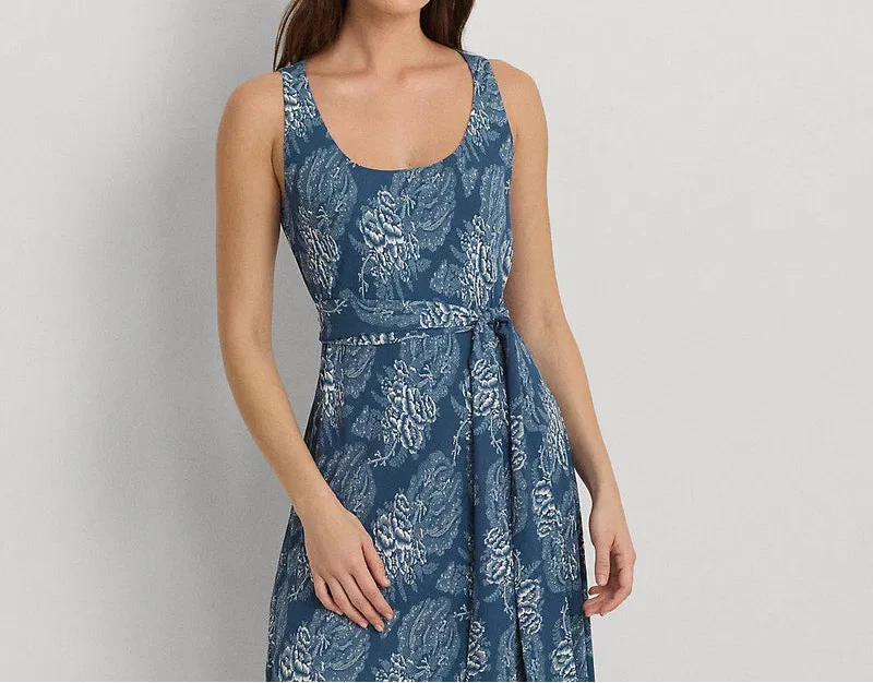 Floral Print Tie Midi Dress.